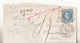 1869- Lettre De Villeuneuve S/yonne Avec 29 Type 2  Variété Suarnet 39 Planche 5 A3. Plus Taxe Manuscrite.TBE.Complet. - 1863-1870 Napoleon III With Laurels