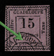 GUADELOUPE - TAXE N°  8a  - 15c VIOLET " FILET ABSENT " - OBLITERE. - Strafport