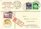 1939 Eingeschriebene Antwortkarte Aus Danzig Nach Vaduz Mit Marken Aus Danzig Und Liechtenstein - Enteros Postales