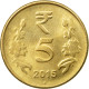 Monnaie, INDIA-REPUBLIC, 5 Rupees, 2015, TTB, Nickel-brass - Inde