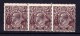 Australia 1918 King George V 11/2d Black-Brown Single Crown Strip Of 3 MNH - Variety - Nuovi