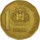 Monnaie, Dominican Republic, Peso, 2002, TTB, Laiton, KM:80.2 - Dominicaine