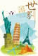 T53-103  ]       Eiffel Tower Pisa              Statue Of Liberty  ,  Pre-stamped Card,postal Stationery - Altri & Non Classificati