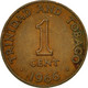 Monnaie, TRINIDAD & TOBAGO, Cent, 1966, Franklin Mint, TTB, Bronze, KM:1 - Trinidad & Tobago