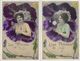 Fantaisie, Femme Dans Une Fleur - Une Pensée De (Vichy) - Lot De 2 Cartes P.C. Série N° 4303 - Femmes