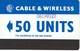 TARJETA DE DIEGO GARCIA DE CABLE & WIRELESS DE 50 UNITS COLOR AZUL (BLUE) - Diego-Garcia