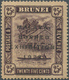 Brunei: 1922, Malaya-Borneo Exhibition 25c. Deep Dull Purple With REVERSED Watermark And Additional - Brunei (1984-...)