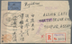 China: 1945 Two Censored Registered Covers From Chungking To Tezpur, Assam, India, One Also Air Mail - 1912-1949 Republik