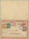 China - Ganzsachen: 1898, ICP Double Card 1+1 Uprated Coiling Dragon 1/2 C., 1 C., 5 C. Salmon And 1 - Ansichtskarten