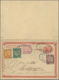 China - Ganzsachen: 1898, ICP Double Card 1+1 Uprated Coiling Dragon 1/2 C., 1 C., 5 C. Salmon And 1 - Cartes Postales