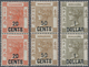 Hongkong: 1885, Vertical Pairs Of 20c. On 30c. Orange-red, 50c. On 48c. Yellowish Brown And $1 On 96 - Autres & Non Classés