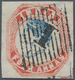 Indien: 1854-55 Lithographed 4a. Blue & Red, 4th Printing, Sheet Position 9 With Parts Of Red And Bl - 1852 District De Scinde