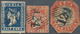 Indien - Used Abroad: ADEN 1854-55: Three Lithographed Stamps Of India Used In ADEN, With ½a. Blue, - Autres & Non Classés