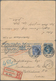 Indien - Ganzsachen: 1894, Postal Stationery Double Card 1a+1a On 1½a+1½a Blue, Used From Katlicherr - Non Classés