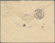 Iran: 1904, 12 Ch. Provisoire Overprinted Rose On Cream Postal Stationery Envelope Tied By "TABRIZ" - Iran