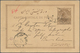 Iran: 1910-20, 2 Ch. Brown Provisoire Overprinted Postal Stationery Card Message Written In Morse An - Iran