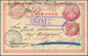 Japanische Post In China: 1892, UPU Ereply Card 2+2 Sen Uprated Offices In China 1899 20 S. Both Can - 1943-45 Shanghai & Nanjing