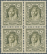 Jordanien: 1930-39, 20m. Olive-green, Perf 13½x13, Block Of Four, Mint Never Hinged, Fresh And Fine. - Jordanie
