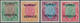 Kuwait - Dienstmarken: 1929, India KGV Four Diff. Stamps 1r. To 10r. With Black Opt. 'KUWAIT / SERVI - Koweït