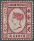 Labuan: 1880-82 12c. Carmine, Variety "Wmk Crown CC Reversed", Mounted Mint With Part Original Gum, - Other & Unclassified