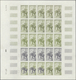 Laos: 1958. Complete Set (7 Values) In 7 Color Proof Sheets Of 25 Showing Various ELEPHANTS. Each Sh - Laos