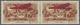 Libanon: 1926, War Refugee Relief, 3pi. + 2pi. Brown, Horiz. Pair, Left Stamp Showing Variety "Missi - Liban