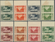 Libanon: 1936, Tourism, Complete Set Of Eight Values As IMPERFORATE Top Marginal Vertical Pairs, Unm - Libanon