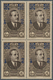Libanon: 1942, 2pi. On 4pi. Brown, Overprint Proof Block Of Four, Inverted Blue Overprint, Unmounted - Libanon