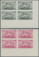 Libanon: 1950, Conference Of Leban. Migrants Complete Set Of Six In IMPERFORATE Blocks Of Four From - Libanon