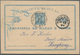 Macau - Ganzsachen: 1894, Card 10 R. Blue Canc. "MACAU 23-ABR 94" To Basel Mission / Hong Kong W. Sa - Ganzsachen