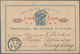 Macau - Ganzsachen: 1896, Card 2 Avos PROVISORIO/10 R. Blue Canc. "MACAU 8-AGO 96" To Basel Mission - Ganzsachen