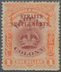 Malaiische Staaten - Straits Settlements: 1906-07 $1 Claret & Orange, PERFORATED 15, Mounted Mint, B - Straits Settlements