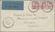 Malaiische Staaten - Johor: 1928, 2 X 4 C Purple/carmine And 10 C Purple/yellow, Mixed Franking On A - Johore