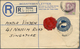 Malaiische Staaten - Johor: 1937/1938, Two Registered Letters Sultan Sir Ibrahim 15c. Dark Blue Embo - Johore