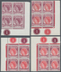 Malaiische Staaten - Malakka: 1954, QEII, 2c., 4c., 5c., 10c., 30c. And 35c., Ten Marginal Block Of - Malacca