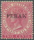 Malaiische Staaten - Perak: 1884-91 QV 2c. Bright Rose With Overprint Variety "FERAK" For PERAK, And - Perak