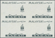 Malaiische Staaten - Sabah: 1965, Orchids Imperforate PROOF Block Of Four With Black Printing Only O - Sabah