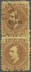 Malaiische Staaten - Sarawak: 1899, 2c. On 3c. Brown/yellow, Vertical Pair Showing Variety "lower St - Autres & Non Classés