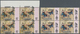 Malaiische Staaten - Selangor: 1971, 15c. Blue Pansy Butterfly, Two Blocks Of Four Showing Shifted I - Selangor