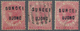 Malaiische Staaten - Sungei Ujong: 1883-84 Three Different Overprints On 2c. Pale Rose, Wmk Crown CA - Sonstige & Ohne Zuordnung