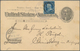 Philippinen: 1898, Card 1 C. Jefferson Uprated 1 C. Franklin Tied Duplex "PHILIPPINES STATION / SAN - Philippines