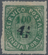 Portugiesisch-Indien: 1881/88, Local Surcharge, Type IIB 4 1/2 R. On 100 R. Green, The Basic Stamp D - Portugiesisch-Indien