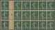 Syrien: 1920, O.M.F. 1pi. On 5c. Green, Gutter Block Of 18 With Inverted Overprint (one Stamp Pin Ho - Syrie