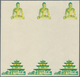 Delcampe - Thematik: Religion / Religion: 1965, Bhutan. Progressive Proof (10 Phases) In Blocks Of 3 Vertical G - Autres & Non Classés