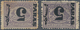 Ägypten: 1879 Provisionals: Two Singles Of 5pa. On 2½pi. Violet Both With SURCHARGE INVERTED, One Pe - Autres & Non Classés