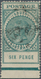 Südaustralien: 1904 6d. Blue-green, Bottom Marginal Single IMPERFORATED BETWEEN Stamp And Sheet Marg - Briefe U. Dokumente