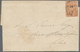 Victoria: 1850-53, Ham Printing From Third State Of Dies, 1d Dull Orange-vermilion Tied By Rare Barr - Lettres & Documents