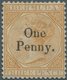 Bermuda-Inseln: 1875, QV 3d. Yellow-buff With Wmk. Crown CC Surcharged ‚One Penny.‘, Mint Heavy Hing - Bermuda