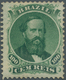 Brasilien: 1866, Dom Pedro 100r. Green "Papel Azulado - Verde Tipo 1", Fresh Colour, Well Perforated - Neufs