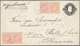 Brasilien - Ganzsachen: 1867, Stationery Envelope 200 R Black With Watermark, Uprated 4x 100 R Red, - Ganzsachen